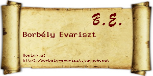 Borbély Evariszt névjegykártya